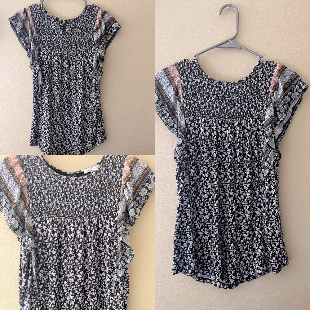 Maurice Flutter sleeve multi colored top